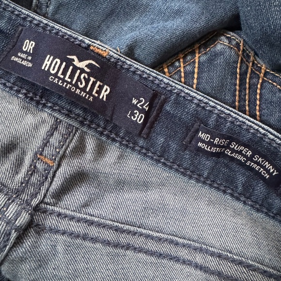 Hollister Mid Rise Super Skinny Classic Stretch Jeans Size 0R - Picture 4 of 4